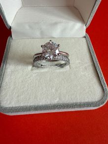 Moissanite and Zirconia ring