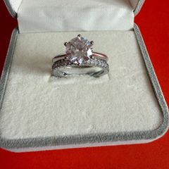 Moissanite and Zirconia ring