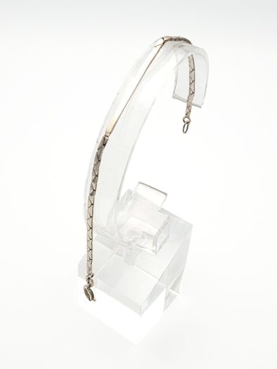 Vintage 925 Sterling Silver Geometric Link Bracelet