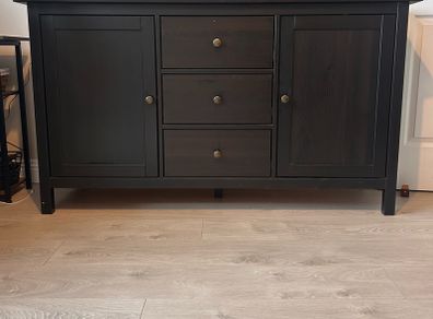 Black IKEA Hemnes sideboard