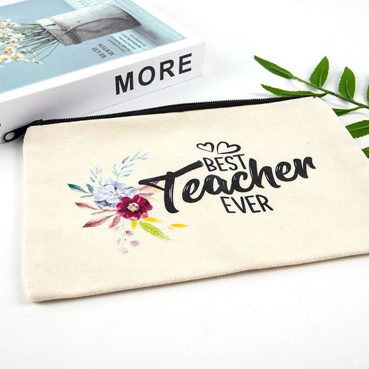 Best Teacher Ever Makeup Bag Pencil Pouch