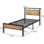 Single Bed Frame with Wooden Storage Shelf Image 6