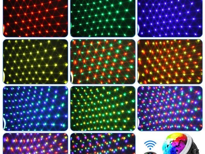 Disco Lights, 360Rotation Music Activated Disco Ball Lights with 4M/13ft USB Cable & Remote Control
