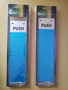12 X 3" "Push" Metal Finger Door Plates