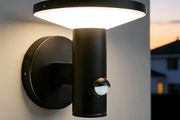 12W 6000K Outside Wall Lights with Motion Sensor,IP54 Waterproof Modern Aluminum Outdoor Light for Porch Front Door Corridor Patio, PIR Sensor, Black