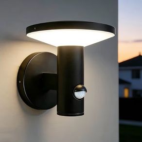 12W 6000K Outside Wall Lights with Motion Sensor,IP54 Waterproof Modern Aluminum Outdoor Light for Porch Front Door Corridor Patio, PIR Sensor, Black