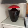 Large black and red table lamp Image 2