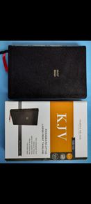 KJV Holy Bible Authorized Version aka King James Paragraph-style Thinline black genuine leather on3ne3ss