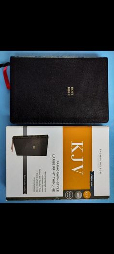 KJV Holy Bible Authorized Version aka King James Paragraph-style Thinline black genuine leather on3ne3ss