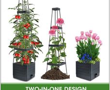 Two tomato planters with canopies 57 inch tall garden