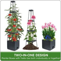 Two tomato planters with canopies 57 inch tall garden