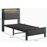 3ft Upholstered Bed Frame with Charging Station/USB Ports and LED Lights Image 8