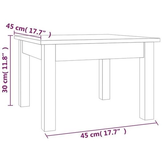 Coffee Table Honey Brown 45x45x30 cm Solid Wood Pine
