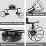 NEW SALE  Spot Light Fittings for Ceilings Adjustable in Matt Black Wire Cage Wall Spotlights with E14 Base Kitchen Spot Lights Industrial 2 Way Ceiling Light Bar for Indoor Hallway Living Room Shop Image 6