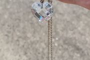 Stunning Large Cubic Zirconia Love Heart on Heavy Sterling Silver Chain
