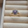 Ring 9k 375 Gold heart/shaped  with purple amethyst and CZ stones  size L Image 5
