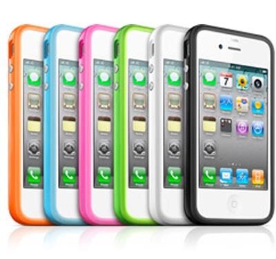 Wholesale 10 iPhone 4/ 4S Bumper Case Hard Plastic Rubber with Metal Buttons for Apple Iphone 4/4S Free Screen Protector