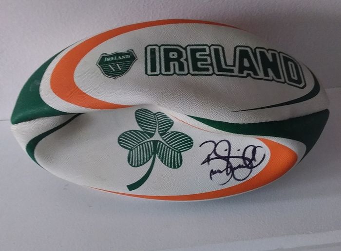Brian O'Driscoll Signed Rugby Ball , Former Ireland and Leinster , Rugby Union Player , with Some Programmes
