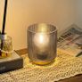 Table Lamp Battery Operated, Glass Cordless Lamp for Living Room, Battery Lamp with Timer, Battery Powered Night Light, Table Centerpiece for Bedroom/ Home Decor/Entryway/Gifts (Grey) Image 3