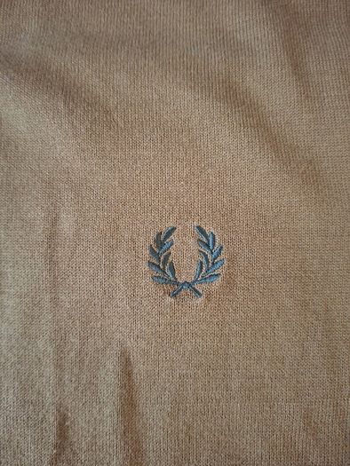 Fred Perry Knitted Cycling Neck Shirt Dark Caramel Half Zip Polo M