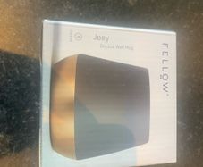 Fellow Joey 8oz coffee mug in black with copper base