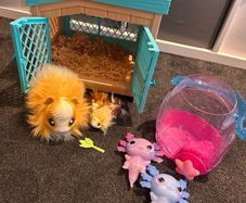 Mama surprise Guinea Pig and Animagic Let's Glo Axolotl bubble reef set