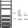 8-Tier Shoe Rack, Shoe Shelf, Shoe Storage Organiser, Space-Saving, 28 x 46 x 145 cm, Metal Frame, Non-Woven Fabric Shelves, for Hallway, Bedroom (FREE POSTAGE) Image 4