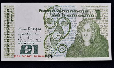 Ireland 1984 Queen Medb 1 Pound (DFI) Banknote