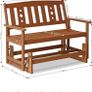 NEW SALE | Outdoor Hardwood New Mexico Glider, Wood, Natural, 111.76 (W) x 91.49 (H) x 70 (D) cm Image 5