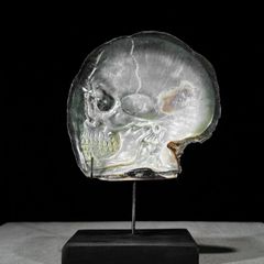 Hand Carved Mother of Pearl Shell - Human Skull