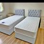 New Stylish single ,Double 4ft, 4ft6, King 5ft And 6ft Superking Sizes Divan Beds Instock. Drawers And Optional Tufted Mattresses Available. Free Delivery Image 9
