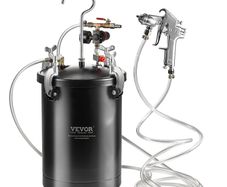 Spray Paint Pressure Pot 15L/3.75gal Pressure Pot Tank, 60 psi Adjustale Pressure, Steel Pressure Pot Paint Tank with Spray Gun, Hoses, Pressure Gauge, for Home Decor and Industry Painting