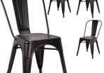 Black Matte Metal Chairs x4