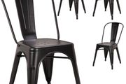 Black Matte Metal Chairs x4