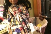 New Black Porcelain doll