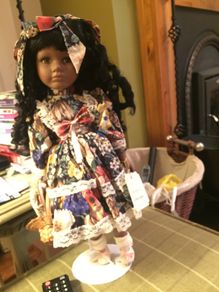 New Black Porcelain doll