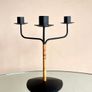 Laurids Lonborg 3 Arm Candle Holder, Rattan & Metal, Danish Mid-Century Image 4