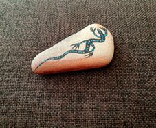 Hand-Painted Gecko Stone
