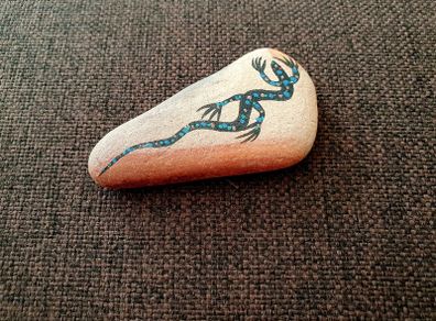 Hand-Painted Gecko Stone