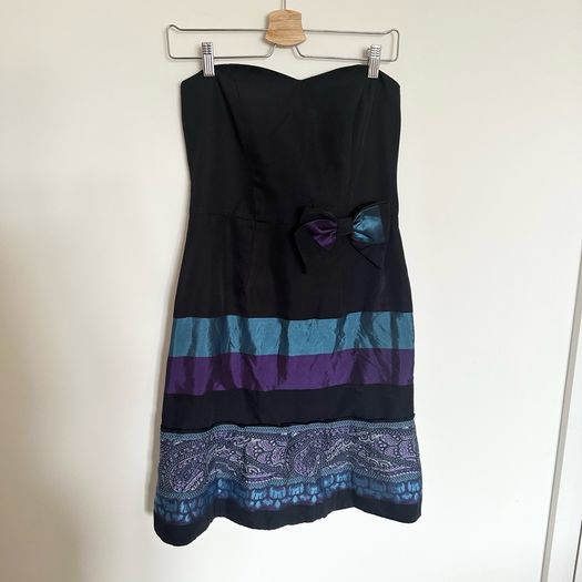 Topsi Strapless Black Dress UK10