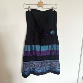 Topsi Strapless Black Dress UK10