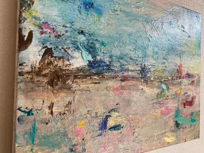 Original Seascape Painting Brittas bay beach Wicklow inspired Original Beachscape in Abstract