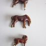 3 Vintage Small Swatow China Treacle Glazed Horses 1940 Image 5