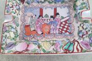 Old Chinese famille 1920 rectangular cigar ashtray stamped
