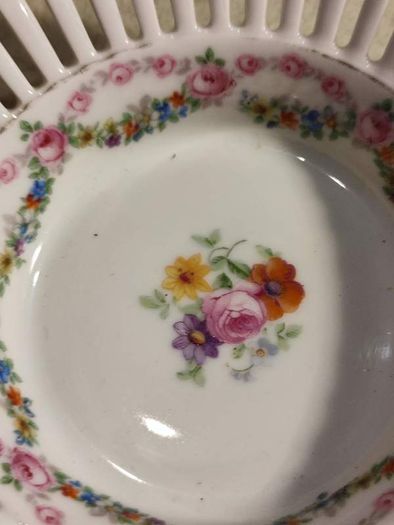 Lovely Antique Bavaine Flowery Dish.
