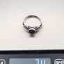 925 Vintage Sterling Silver Garnet Spiral Ring Image 9