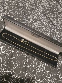 gold on silver full halmarks rare necklace   lenght 47-55cm