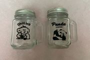 mini mason glass style glasses NEW