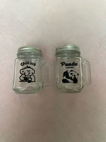mini mason glass style glasses NEW