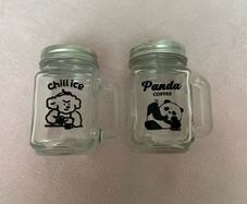mini mason glass style glasses NEW